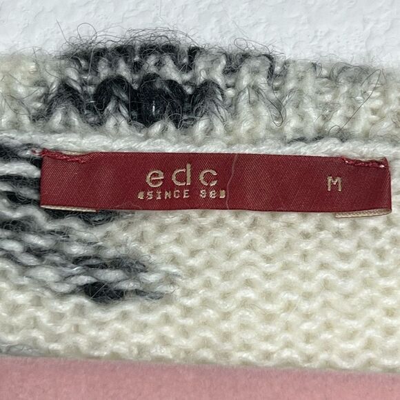 EDC Sweater knitted, mélange, medium-weight knit two-tone,long sleeves size M - Picture 7 of 12